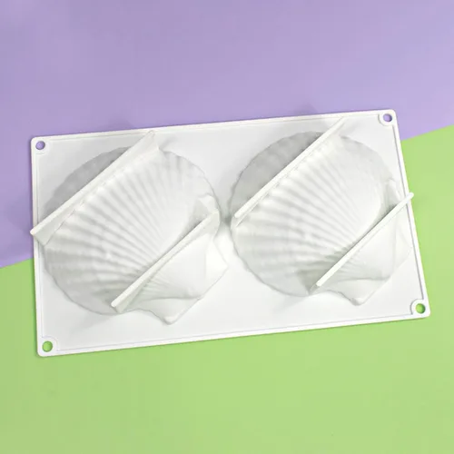 Vista 8 de mostsom Molde de silicona para hornear Big Sea Shell para hornear 3D Bakeware Molde de chocolate Molde de magdalenas Pan Pastel DIY Muffin