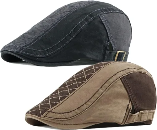 Vista 15 de paquete de 2 Algodón para hombre gorra plana Ivy Gatsby gorra sombrero