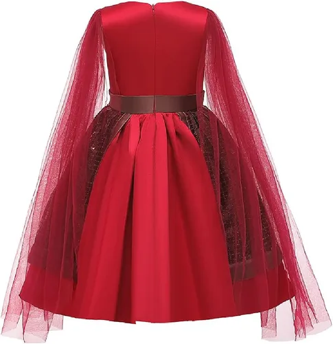 Vista 2 de Quenny Disfraz de Halloween para niños, vestidos mulan, vestidos de encaje para niñas