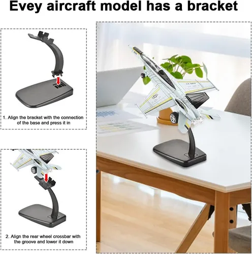 Vista 7 de Juguete de avión para niños, paquete de 2, juguetes de avión fundidos a presión para niños, modelo SU35 F18, juguete de avión para niños, chorros