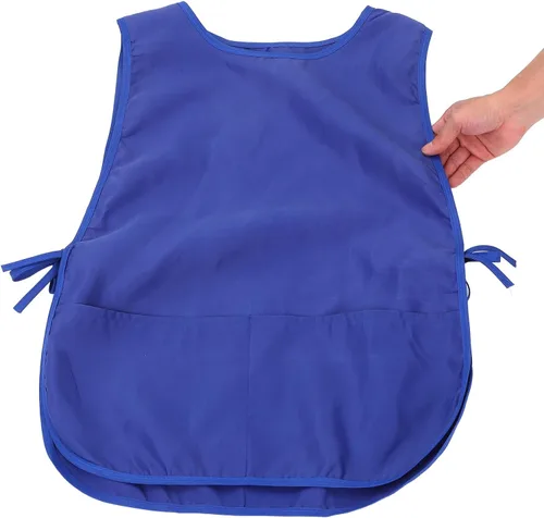 Vista 4 de 2 delantales de trabajo para adultos, para hombres y mujeres, resistentes al aceite, delantales de cocina y barbero con bolsillos, uniformes