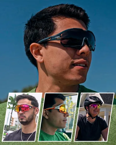 Vista 7 de VICTGOAL Cycling Glasses for Men Women with Polarized and Photochromic 2 Lenses Clear Road Bike Running Sports Sunglasses