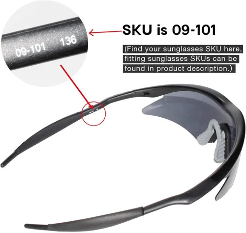 Vista 5 de Walleva Lentes o lentes de repuesto ventilados con bloc de nariz negro para Oakley M Frame Sweep - Varias opciones disponibles
