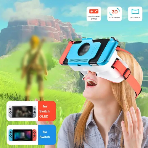 Vista 6 de Ferbao Lentes de realidad virtual para Nintendo Switch OLEDpara Nintendo Switch 3D de realidad virtual VR