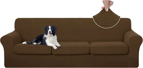 Vista 34 de U-NICE HOME Funda elástica para sofá de 3 piezas, funda de sofá lavable con cojín de asiento individual para sofá de 2 cojines, apta para mascotas