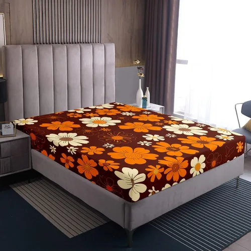 Vista 4 de Juego de sábanas para niños de los años 70 con diseño de flores Groovy Flowers, juego de ropa de cama hippie retro con 1 sábana encimera y 1 sábana