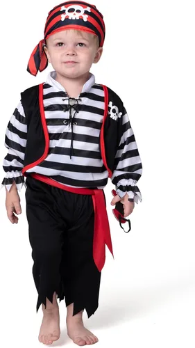 Vista 3 de Spooktacular Creations Disfraz de pirata a rayas para bebé niño