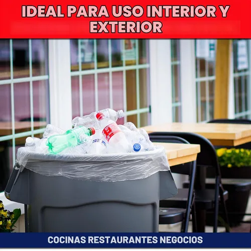Vista 7 de Bolsas de basura resistentes de 45 galones, enormes 100 bolsas con lazos, bolsas de basura transparentes extragrandes para reciclaje. Bolsas