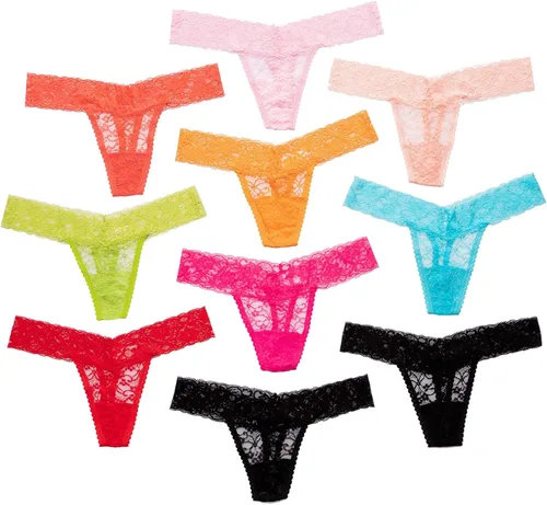 Vista 7 de Alyce Ives Intimates Womens All Lace Thong, Pack of 10