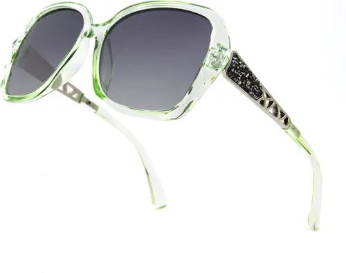 Vista 2 de LECKIRUT - Lentes de sol de gran tamaño para mujer lentes de sol clásicos y a la moda con protección UV polarizada