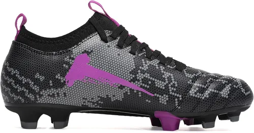 Vista 2 de Zapatos de fútbol de césped para hombre y mujer, zapatos de fútbol para interiores, zapatos de tutsal, unisex, de tobillo alto, FG TF, botas