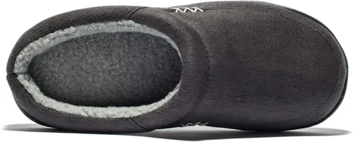 Vista 6 de NewDenber Men's Warm Memory Foam Suede Plush Lined Slip on Indoor Outdoor Clog House Slippers
