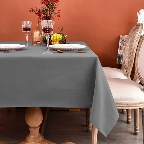 Vista 21 de MEANMOY Mantel cuadrado de poliéster lavable, resistente al agua y a las manchas, de 210 GSM, de 54 x 54 pulgadas, mantel de mesa rectangular sin