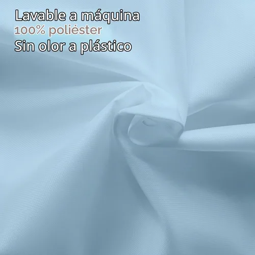 Vista 6 de Titanker Forro de cortina de ducha de tela, azul bebé, impermeable, ligero, lavable a máquina, 70 x 72 pulgadas