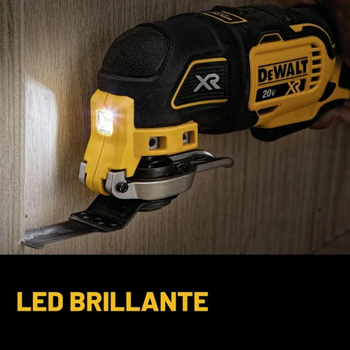 Vista 7 de DEWALT Multiherramienta oscilante de 20 V MAX XR, sin cables, motor sin escobillas de velocidad variable con luz LED, tiempo de funcionamiento