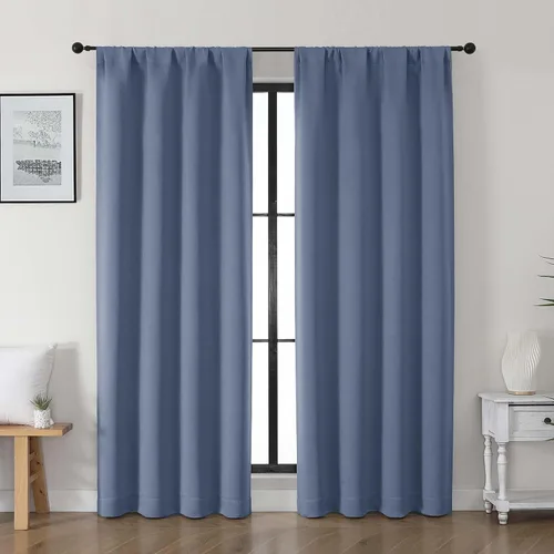 Vista 55 de Gwine Cortinas opacas para dormitorio, 54 pulgadas de largo, paneles de cortina de ventana con aislamiento térmico y reducción de ruido, cortinas