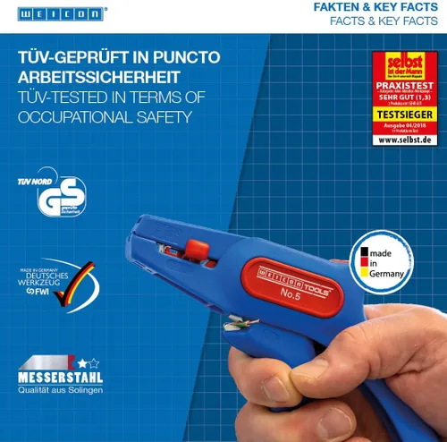 Vista 4 de WEICON TOOLS pelacables No. 5, pelacables automático 0,2-6 mm², pelacables con cortador lateral hasta 2 mm