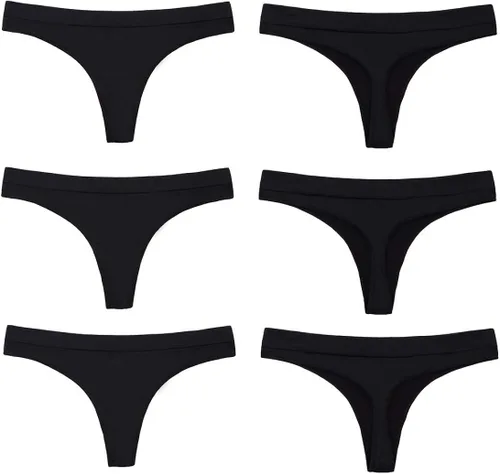 Vista 3 de Nowketon - Tanga para mujer sin costuras no se transparenta ropa interior de nailon elástico y elastano