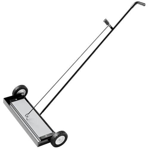 Vista 9 de Master Magnetics Barredora magnética con ruedas – Mini tipo empuje con mango de liberación y telescópica – Potente herramienta magnética para patio
