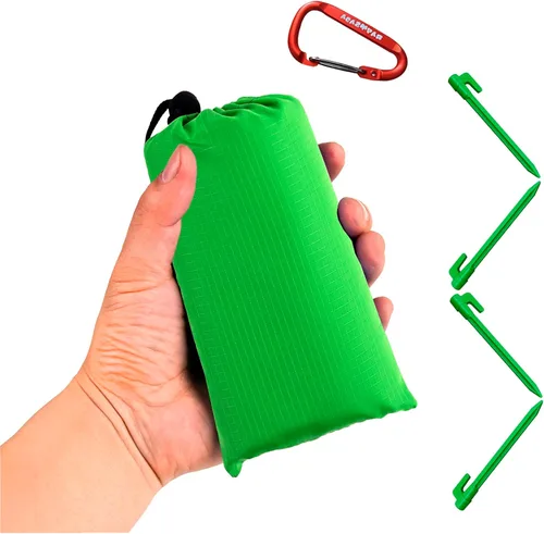 Vista 5 de Lona impermeable para camping, lona ultraligera para camping, senderismo y actividades al aire libre (negro)