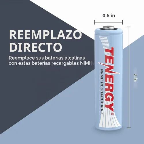 Vista 6 de Tenergy AA 2600 mAh Baterías Recargables NiMH de alta capacidad 24 Pack