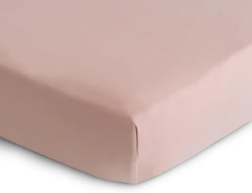 Vista 2 de mushie Sábana para cuna elástica y suave Ajustable de 28 x 52 pulgadas (rubor)