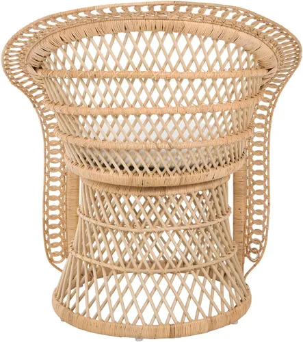Vista 6 de Kouboo Sillón de ratán – Silla de salón y comedor estilo pavo real natural – Muebles de patio bohemios, silla decorativa interior para sala