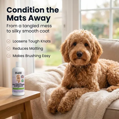 Vista 2 de Acondicionador y desenredador para perros, tratamiento en loción 2 en 1 para alergias y picazón, hecho en EE.UU., tratamiento en loción para perros