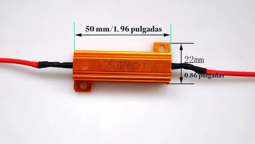 Vista 3 de Resistencias de carga LED de 50 W y 6 ohmios para luces LED de señal de giro o luces LED de matrícula