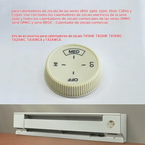 Vista 3 de 2 piezas de zócalo calentador termostato control de temperatura perilla de dial de repuesto de placa base de repuesto Beige