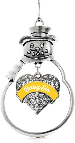 Vista 89 de Inspired Silver - Big Sis - Adorno de Navidad plateado - Adorno de árbol de Navidad con dije de corazón con circonita cúbica - Decoración colgante