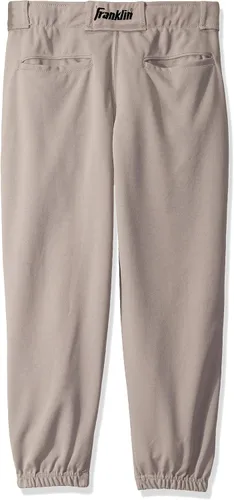 Vista 4 de Franklin Sports Pantalones de béisbol y sóftbol juveniles, hasta la rodilla + pantalones de béisbol de ajuste relajado para niños, color blanco