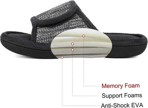 Vista 4 de RockDove - Pantuflas de espuma viscoelástica ajustables para hombre