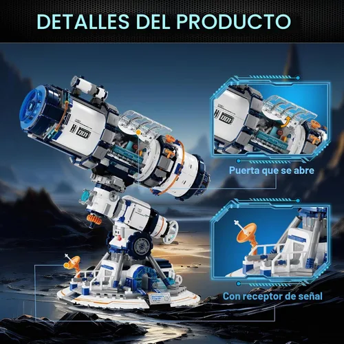 Vista 7 de NUTCRACKER Juego de construcción de telescopio espacial para adultos, juego de construcción de telescopio astronómico espacial, modelo de exhibición