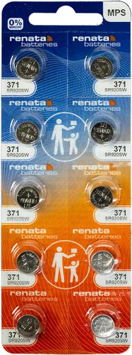 Vista 8 de Renata 371 SR920SW Baterías – 1.55 V Óxido de Plata 371 Batería de reloj (2 unidades)