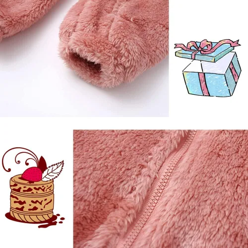 Vista 7 de CAHL&FAUO Traje de nieve para recién nacido, con diseño de oso de dibujos animados, mameluco de forro polar con capucha
