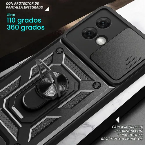 Vista 6 de CCSmall Funda para Motorola G84 5G con cubierta deslizante para cámara SJ Negro