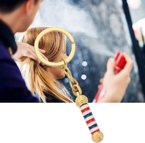 Vista 6 de WSNANG Letrero de peluquería con llavero/collar para peluquero con luz de giro, colgante de joyería, estilista de regalo