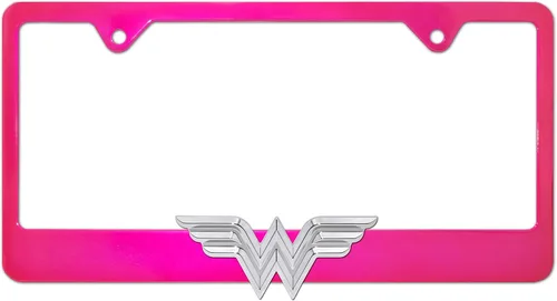 Vista 12 de Elektroplate - Placa de matrícula con licencia oficial DC Comics Mujer Maravilla Negra, completamente de metal, tamaño estándar, superhéroe, marco