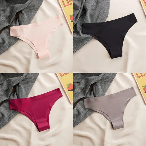 Vista 2 de YESUBELU No Show Seamless Underwear for Women Satin Panties Cheeky Sexy Underwear for Women 4 Pack