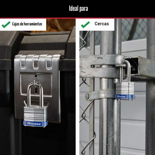 Vista 4 de Master Lock 3DLF- Candado de argolla larga, con 1-1/2 pulgadas. Argolla