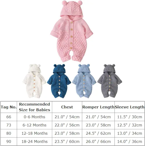 Vista 7 de Suéter de punto unisex con capucha y orejas de oso en 3D, de manga larga, ropa de dormir para el invierno