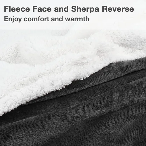 Vista 4 de Catalonia - Manta de forro polar tipo sherpa con mangas, súper suave, cálida y cómoda, de gran tamaño, de forro polar y microplush, con mangas