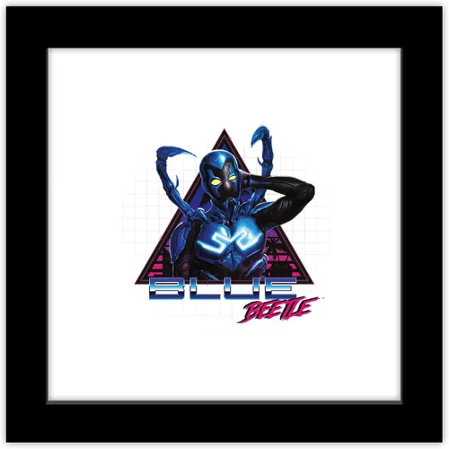 Vista 9 de Trends International Gallery Pops DC Comics Blue Beetle - Póster de pared retro Super Future, 12 x 12 pulgadas, versión de marco blanco