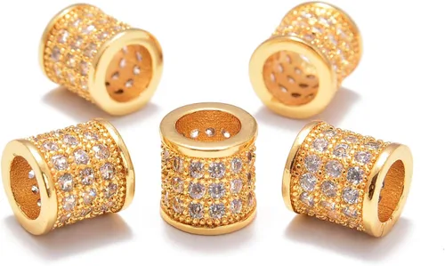 Vista 10 de AD Beads Pulsera de cuentas de zircón con tachuelas de strass