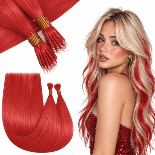 Vista 27 de RUNATURE K Tip - Extensiones de cabello humano real, ombré, pelo corto