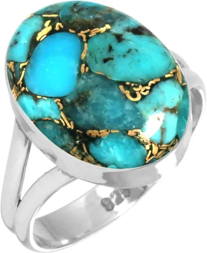 Vista 36 de Anillo hecho a mano de plata de ley 925 genuina grueso con piedras preciosas naturales ágata, cuarzo rosa, lapislázuli, ámbar ovalado, joyería