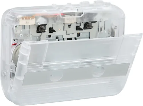 Vista 2 de Reproductor de casete portátil, reproductor de cinta Bluetooth, radio FM, reproductor de cinta de casete estéreo/grabadora con auriculares, función