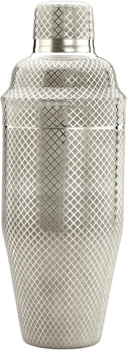 Vista 7 de Barfly Juego de coctelera japonesa de 3 piezas con entramado de diamante (24 onzas/23.7 fl oz), cobre antiguo