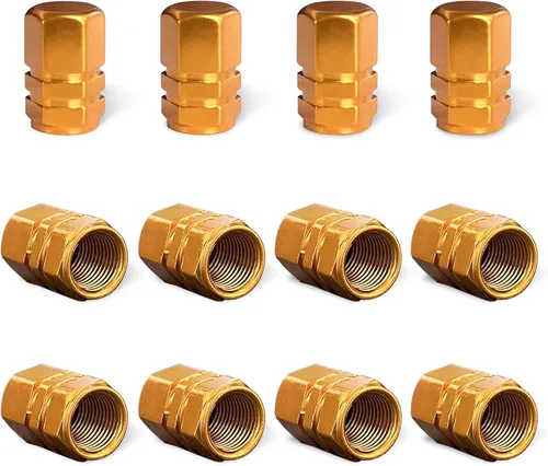 Vista 18 de Ziciner 8 PCS Tapas de Vástago de Válvula de Neumático de Coche, Cubiertas de Válvula de Rueda de Aleación de Aluminio con Anillo O de Goma, Juego